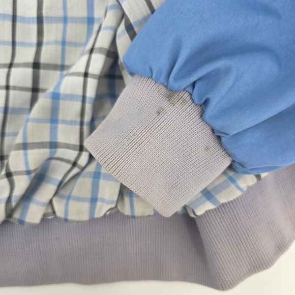 Vtg Field & Stream‎ Mens XL Blue Jacket Bomber Plaid Lined Button Up Casual - Picture 8 of 10